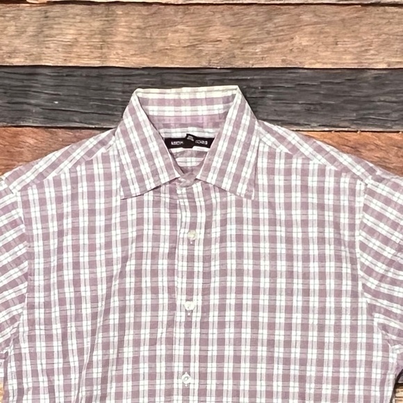 Michael Kors Plaid Long Sleeve Button Down Mens Dress Work Shirt - Picture 2 of 6